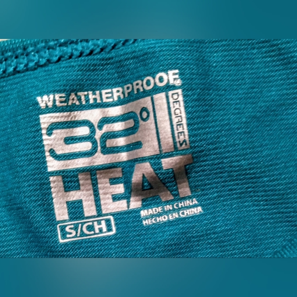 💙 32 Degrees Heat Kid's Heat Base Layer Long Sleeve Crew Neck Lovely Azure Blue - Picture 2 of 7